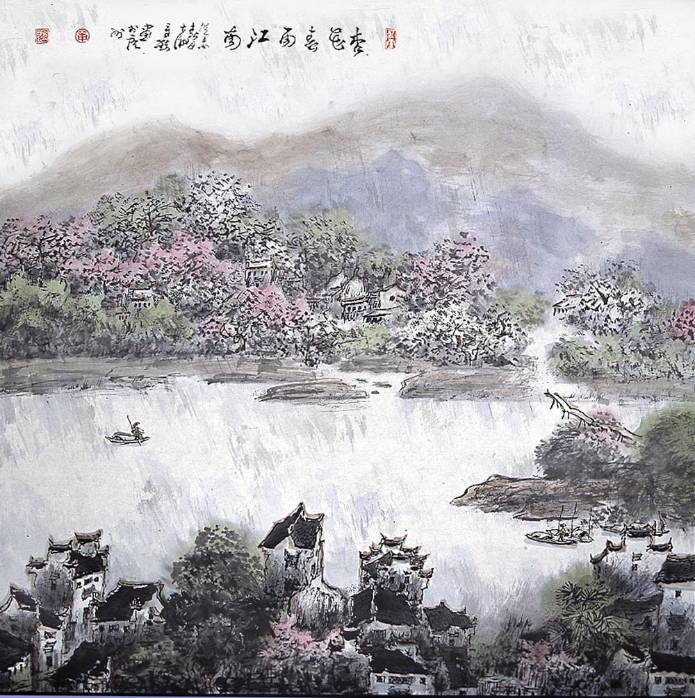 杏花春雨江南(69 x 69cm