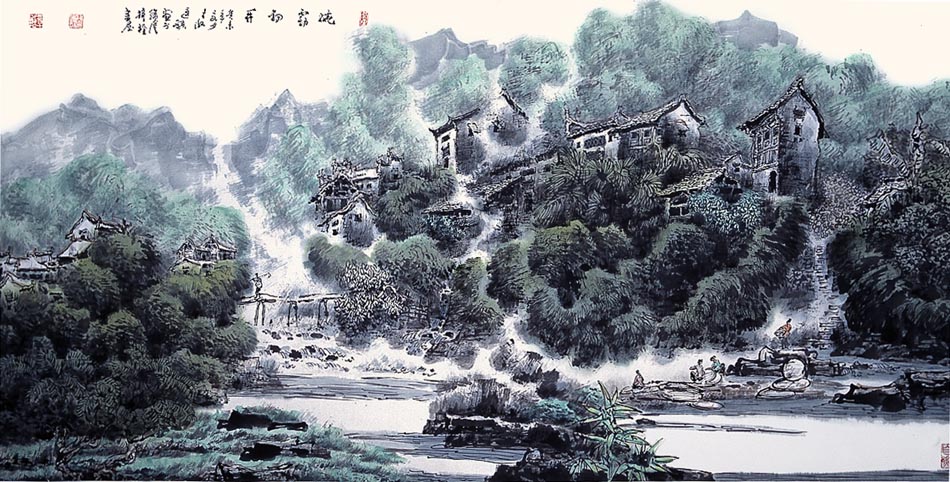 晓雾初开 (138 x 69cm